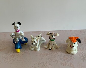 Vintage Disney Dalmation puppies Toy Figures, 101 Dalmation toys, Dalmation dog toy Figures