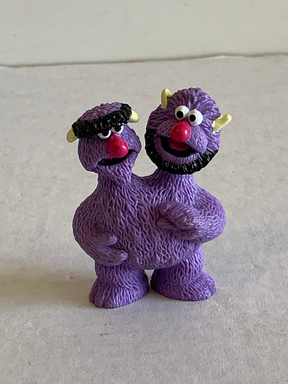 RARE Vintage Tyco Sesame Street Two-headed Monster Pvc Toy, Sesame