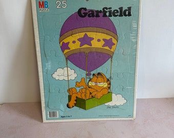 Vintage 1978 Garfield Puzzle, Garfield puzzle, Garfield board puzzle, Garfield Card board puzzle