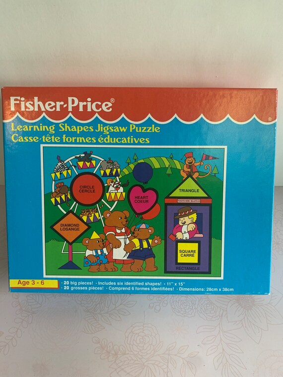 Vintage 1992 Fisher Price Puzzle Learning Shapes Puzzle 20 Etsy