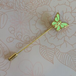 Vintage Gold Tone Butterfly Stick Pin: Scarf or Necktie Accessory