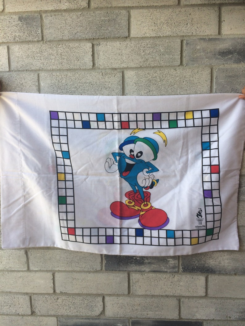 1996 Olympics mascot Izzy Pillow Case Olympics pillow Case Vintage 1996 Izzy Pillow Case Olympics Mascot Izzy