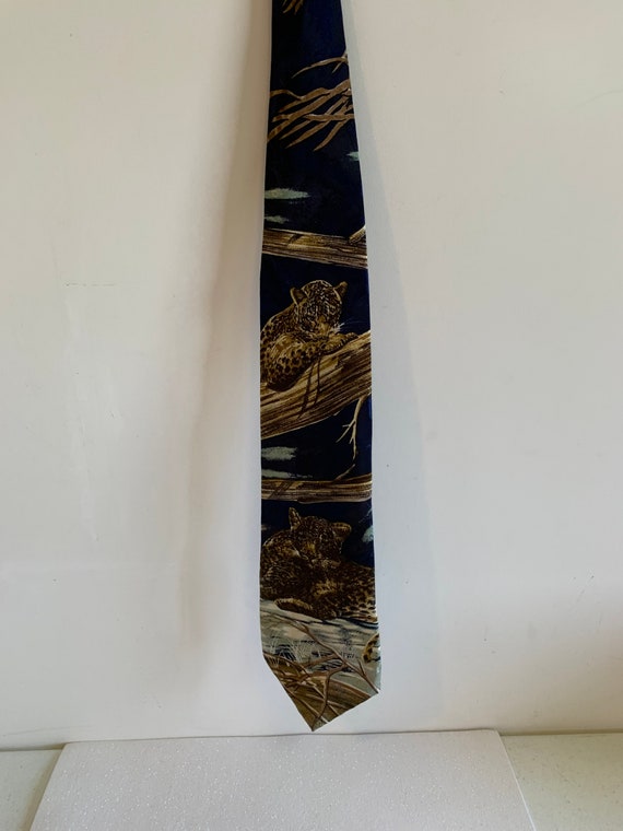 Vintage Reed St James Neck Tie, Leopard Neck Tie, 