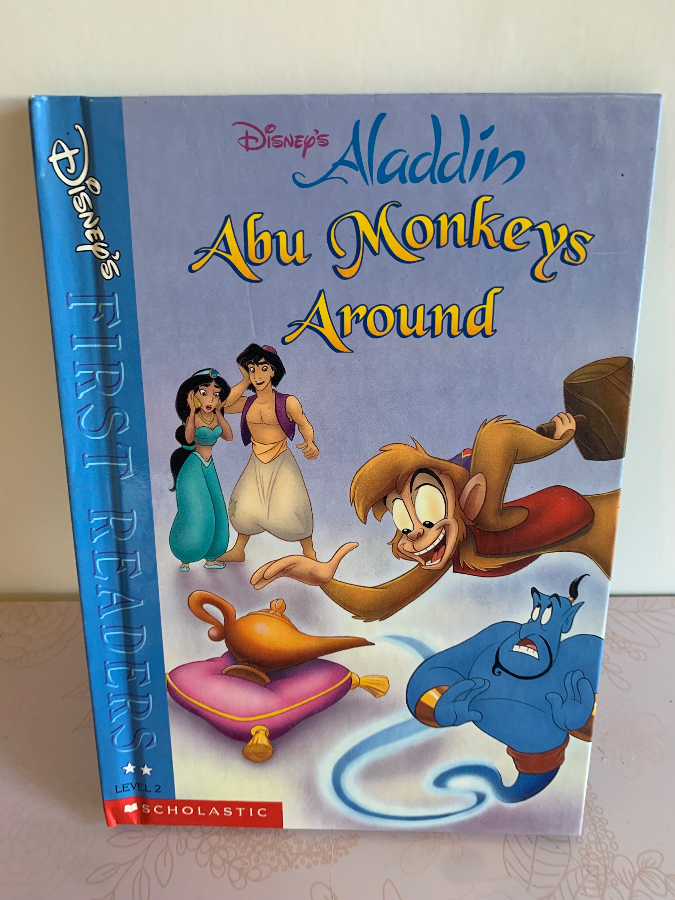 Disney Aladdin Book , Vintage Disney Abu Monkeys Around Book, Disney First  Readers Book, Vintage Scholastic Books 