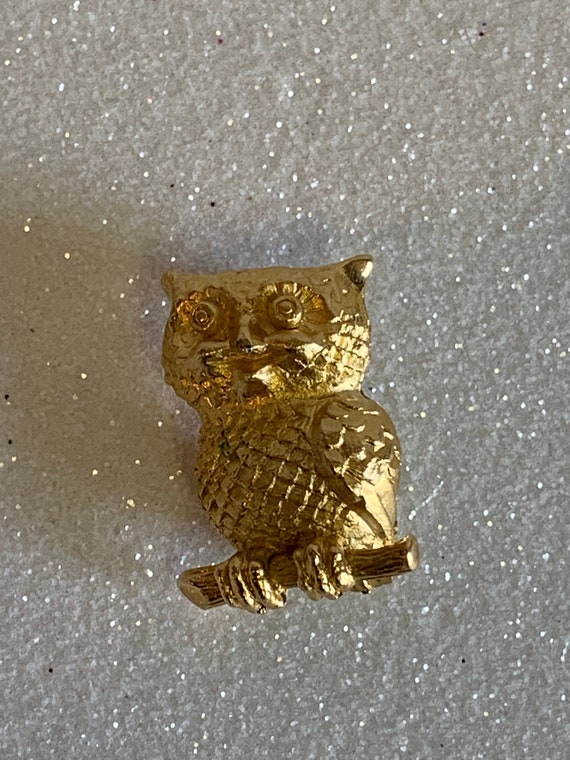 Vintage Trifari Owl Brooch, Trifari Gold Tone Broo