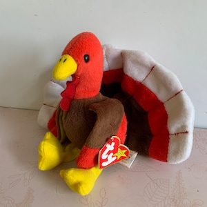 Vintage TY Beanie Baby, TY beanie Turkey Bird, Ty Gobbles, Ty Beanie Baby, TY Beanie Babies, 90s Beanie Babies doll