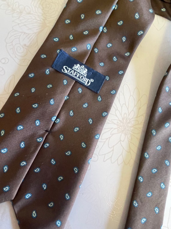 Vintage Stafford Neck tie, Men's Neck tie, brown … - image 5