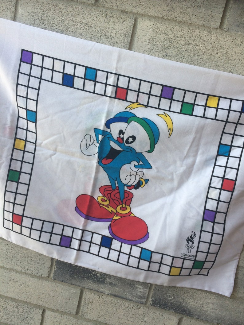 1996 Olympics mascot Izzy Pillow Case Olympics pillow Case Vintage 1996 Izzy Pillow Case Olympics Mascot Izzy