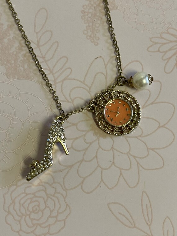 Vintage Disney Cinderella Necklace, Disney charm neck… Gem