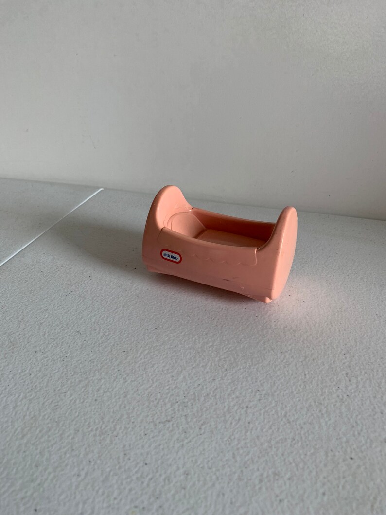 Vintage Little Tikes Dollhouse Furniture Pink Crib Miniature Etsy