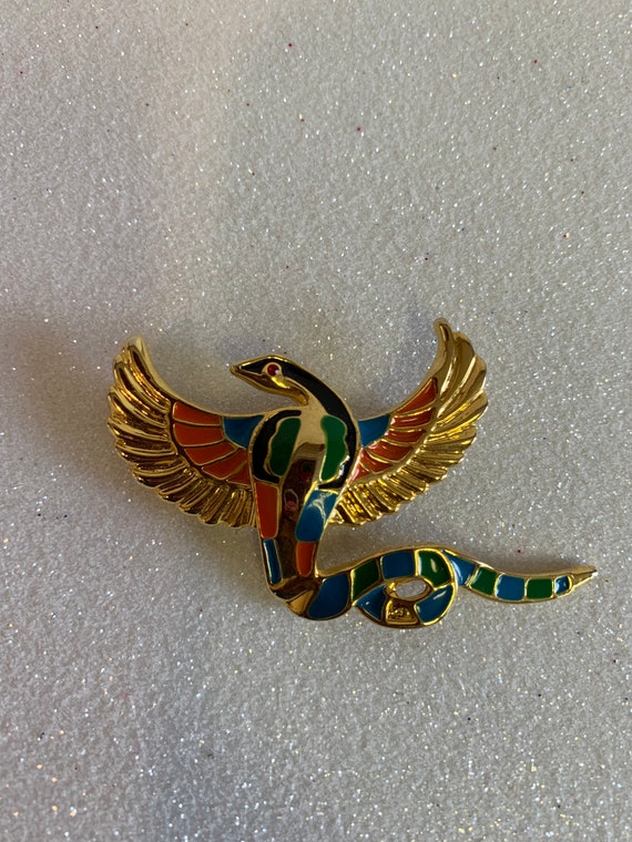 Vintage Bird Jewelry,  Colorful Bird Brooch, Bird 