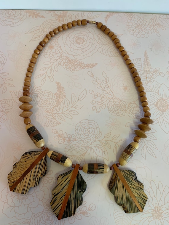 Multicolor Wooden Necklacebig Bold Bead Colorful -   Large bead  necklace, Beaded necklace, Wood bead necklace