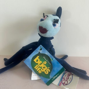 Retired Disney Store A Bug&#39;s Life bean bag doll, Disney Bugs Life doll, Disney Rosie Spider bean bag doll, Disney Bug&#39;s Life Rosie doll