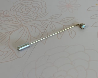 Vintage Stick Pin, Silver tone Stick Pin,   stick Pin, Silver tone stick pin