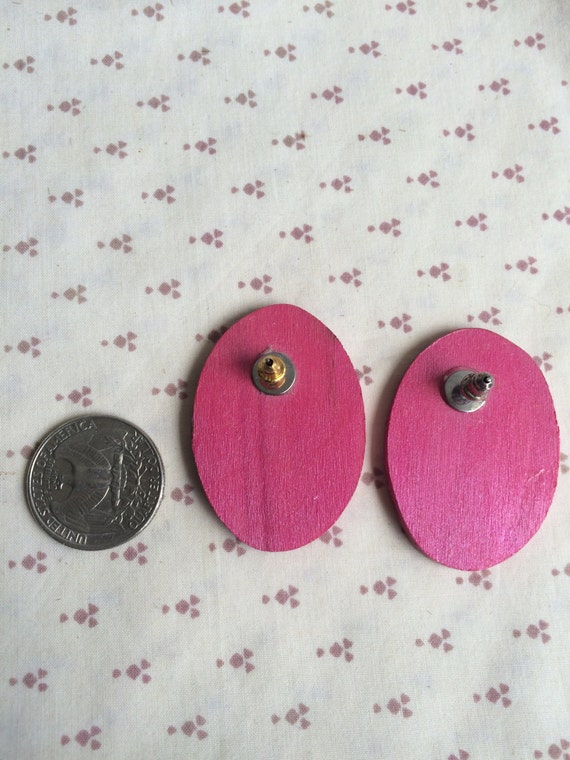 Easter Egg wood earrings, Easter egg earrings, Vi… - image 2