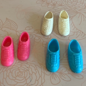 Vintage Barbie Tennis Shoes, Vintage Barbie Shoes, Vintage Barbie Fashion shoes, 12&quot; doll shoes, Barbie doll shoes, Barbie Shoes, Doll Shoes
