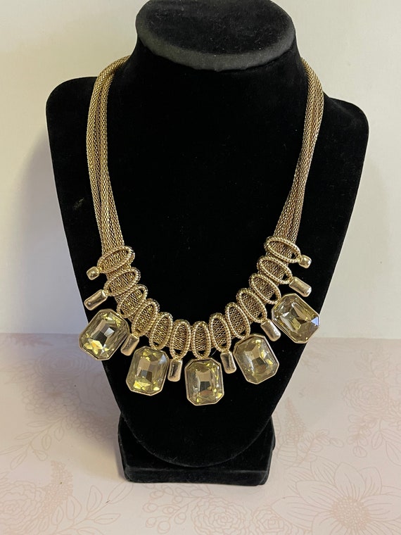 Vintage gold-tone Necklace, Multi-chain necklace, 