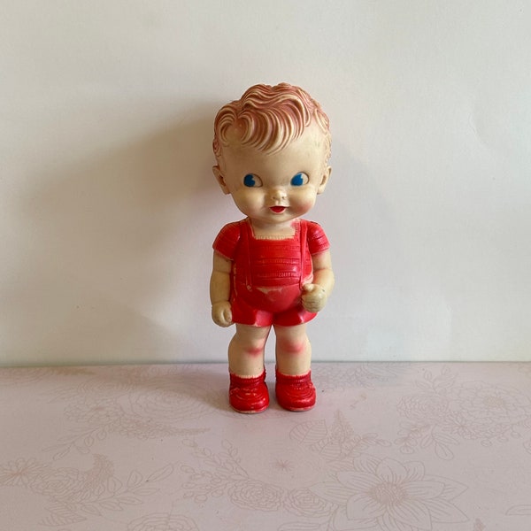 Vintage Ruth E Newton Squeak toy, 50s Sun Rubber Co Toy Girl, Vintage Squeak toy, vintage baby squeaky toy