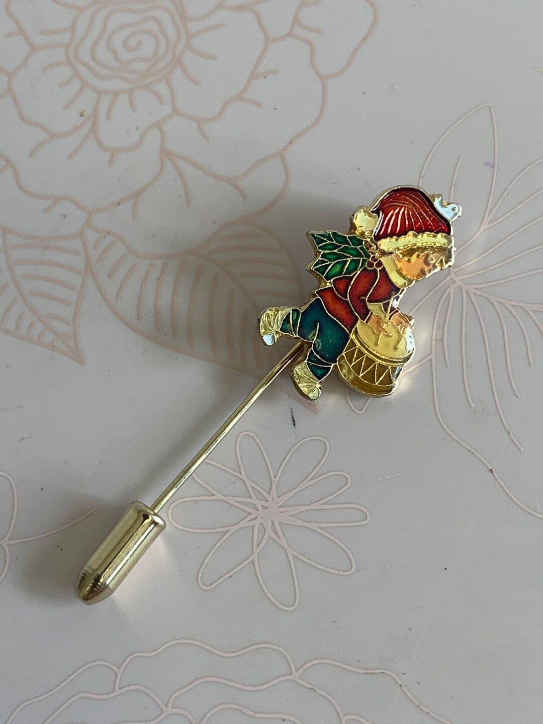 Vintage Christmas Stick Pin, Christmas Stick Pin, Christmas Drummer Boy