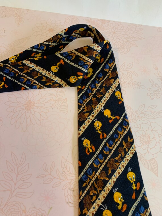 Cravate Vintage à Motif Tweety (Looney Tunes) - Occasion, Style Décontracté Ou Déguisement