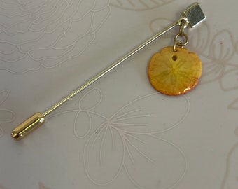 Vintage Stick Pin, Gold tone Stick Pin,  stick Pin, Sand Dollar Stick pin