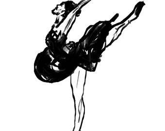 Contemporary dancer black and white fine art print