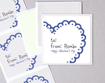 TOSS and CHEER wedding label stickers modern minimalist personalized round square white kraft paper wedding table confetti packets seals