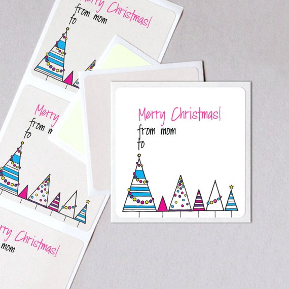 CHRISTMAS Personalised Wrapping Seal Stickers Present Gift Label kraft Chic 525