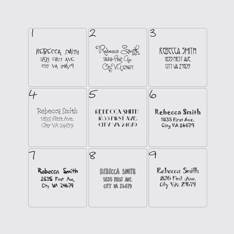 FUNKY Font Return Address Label Stickers Modern Minimalist Etsy