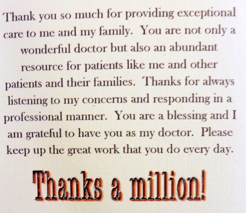 Doctor appreciation card thank you doctor thank you card Etsy