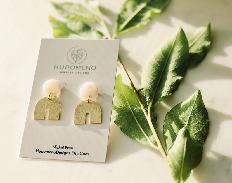Gold Mini Arch Statement Earrings Geometric Minimalist Studs U Shaped Wishbone Earrings Small Brass Arc Earrings
