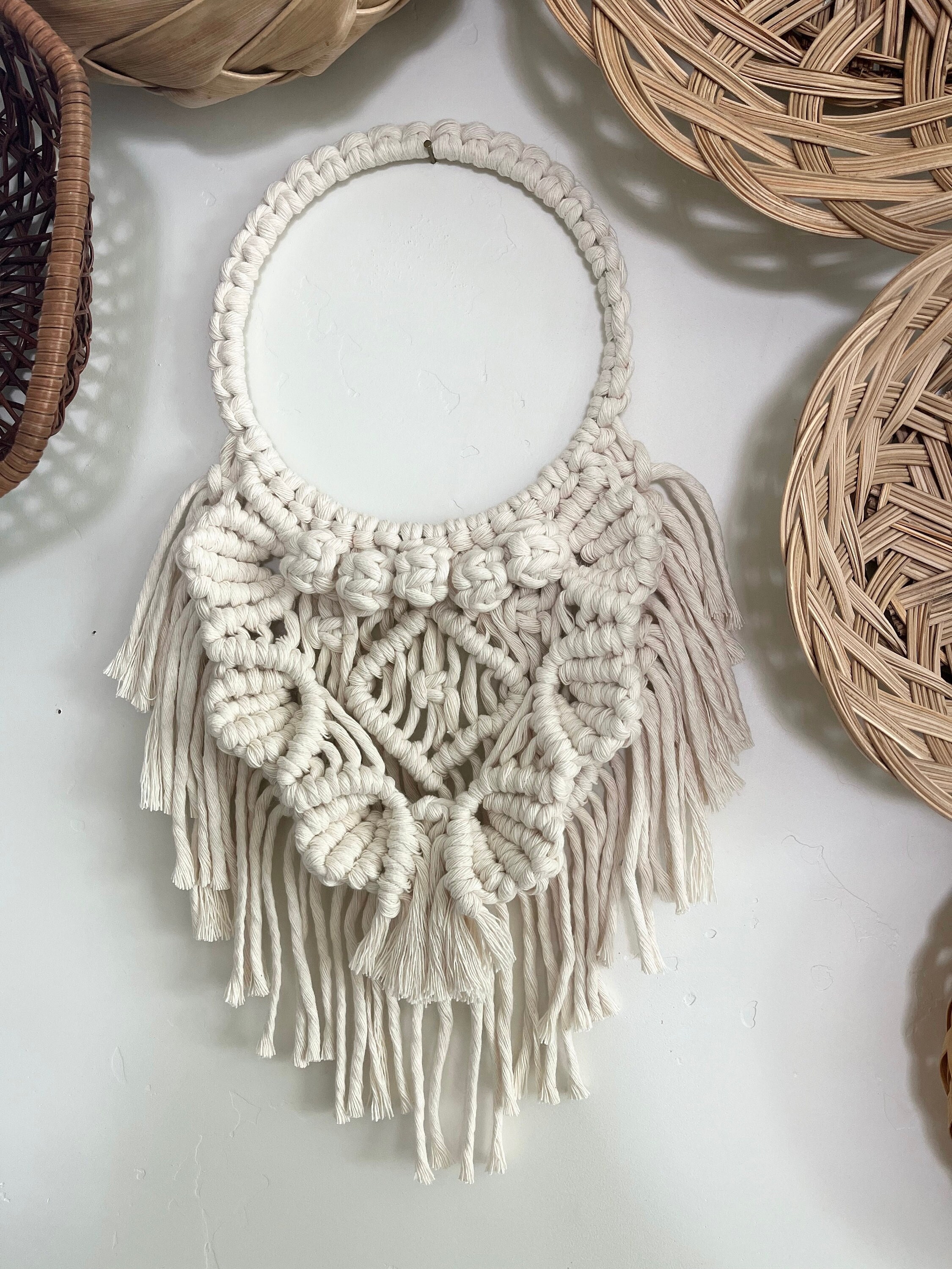 zazza home decor Macrame Dream Catcher Rings Metal Hoops Macrame