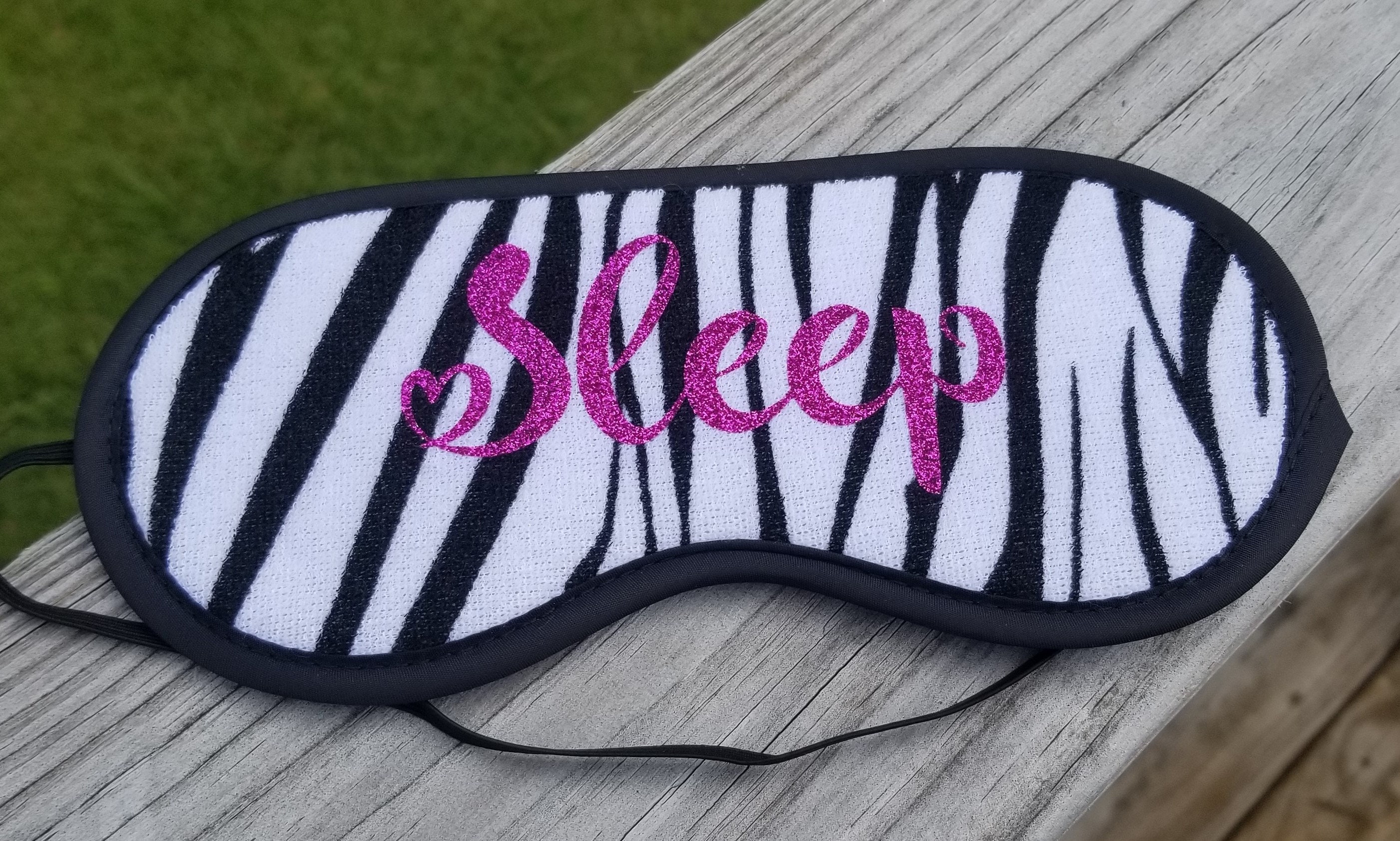 Zebra Print Custom Sleep Mask Sweet Dreams Mask Block Out Etsy