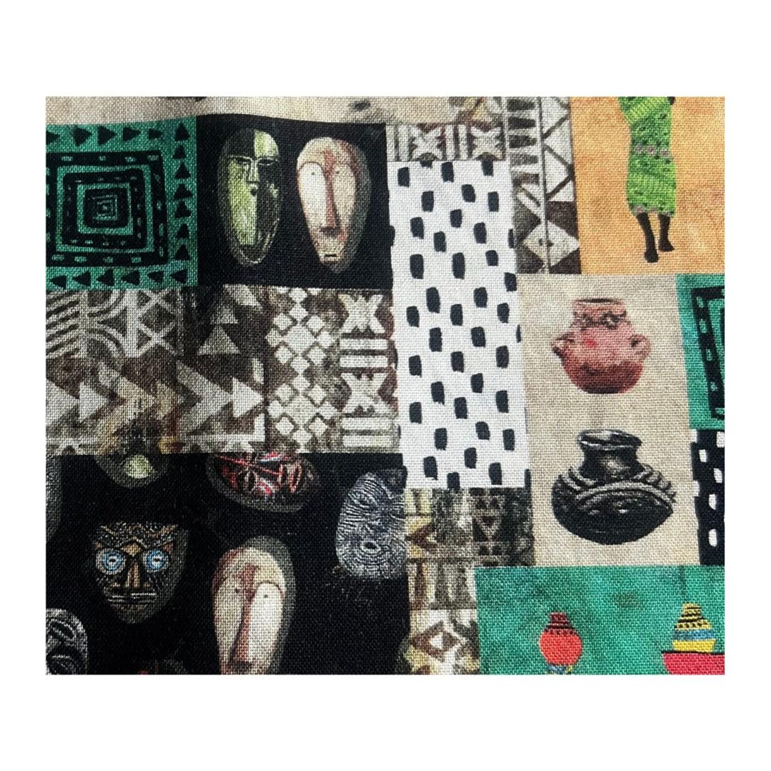 African Tribal Patchwork Cotton Fabric – 1 Yard | Sewing, Quilting ...
