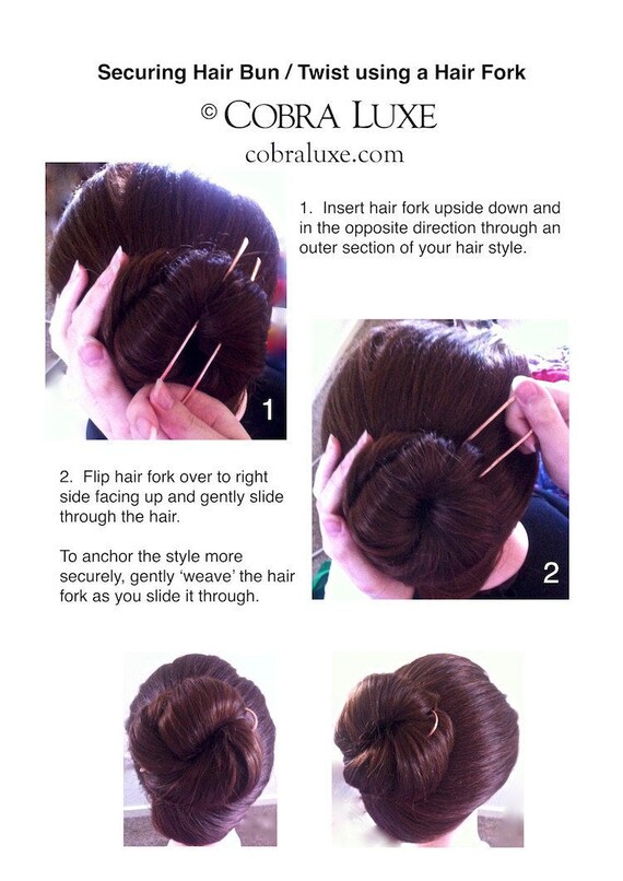 Decorative Hair Pin Blue Goldstone Hair Fork Brass Bun Etsy
