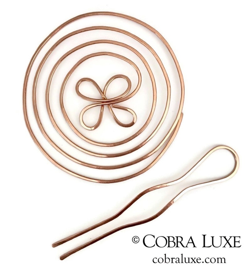 Copper Bun Holder Hair Bun Cage Metal U Shape Hair Fork Pin Thick Hair Cage Gift for Women Rose Gold Hair Bun Cuff