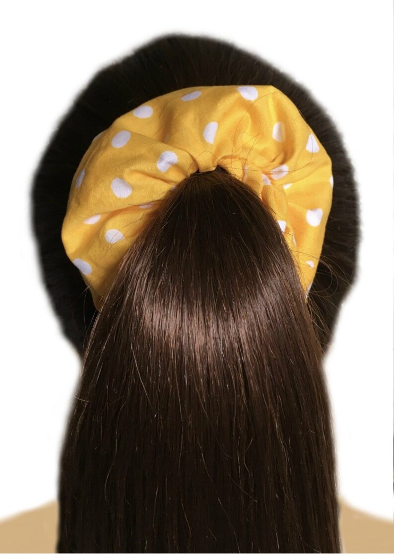 Yellow Polka Dot Hair Scrunchie Ponytail Holder Hair Bun Etsy