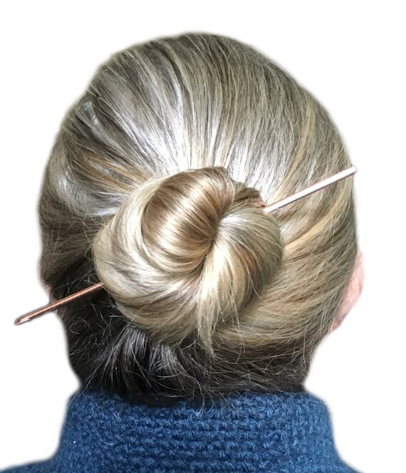 Copper Hair Stick Metal Hair Stick Chignon Hair Bun Holder Etsy