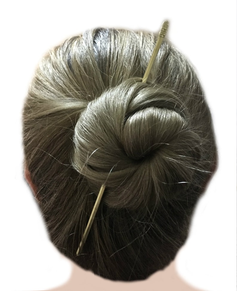 Metal Hair Slide Long Hair Pin Metal Hair Bun Holder 2 Brass Hair Sticks Minimalist Hair Jewellery Gold Hair Pins