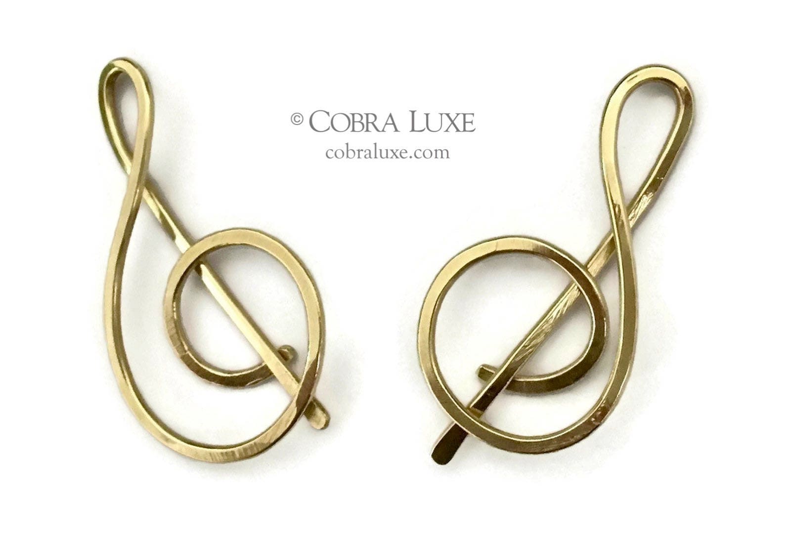 Music Hair Clip Brass Treble Clef Hair Pin Gold Hair Slide Etsy