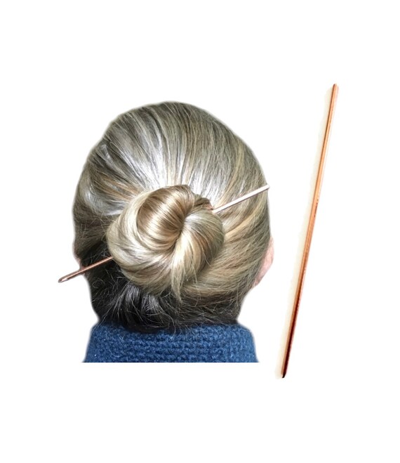 Copper Hair Stick Metal Hair Stick Chignon Hair Bun Holder Etsy