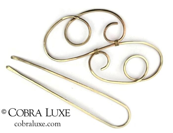 Elegante Messing Bun Halter Gold U geformtE Haar Gabel Messing | Etsy