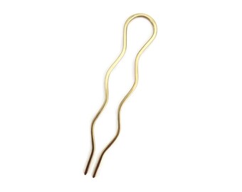 Wavy French Hair Pin for THICK Hair, Metal Hair Fork, U Shaped Hair Slide, Gift Women and Men