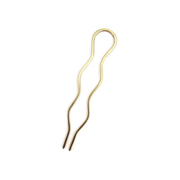 Wavy French Hair Pin for THICK Hair, Metal Hair Fork, U Shaped Hair Slide, Gift Women and Men