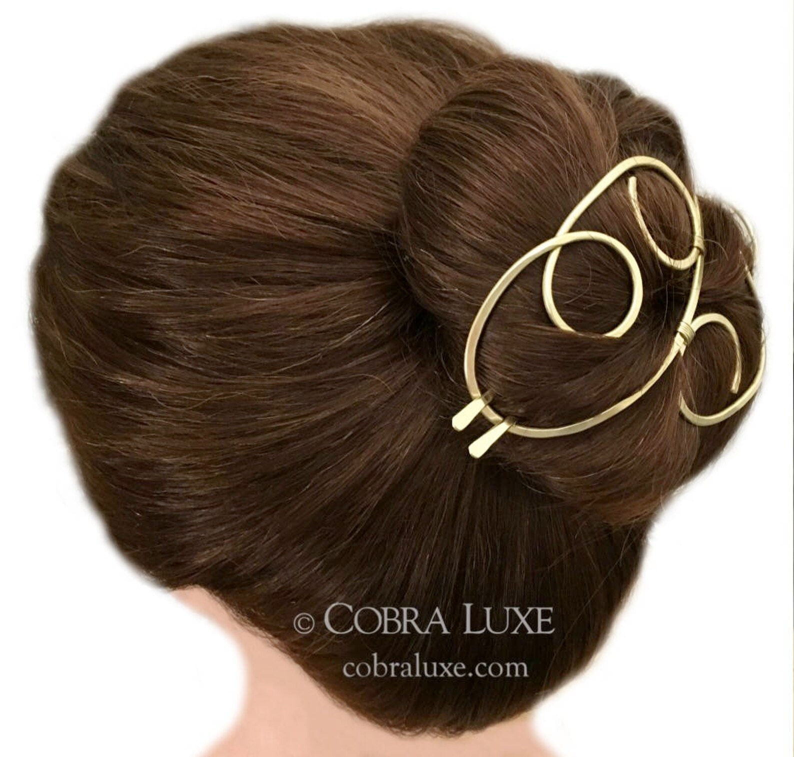 Elegant Hair Bun Holder Brass Hair Barrette Gold Hair Fork Etsy