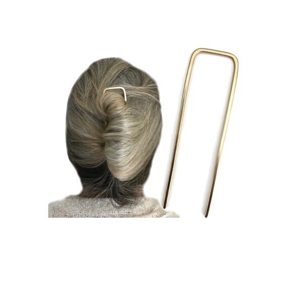 Metal Hair Fork Flat End Hair Pin For Fine Hair Gold Bun Etsy