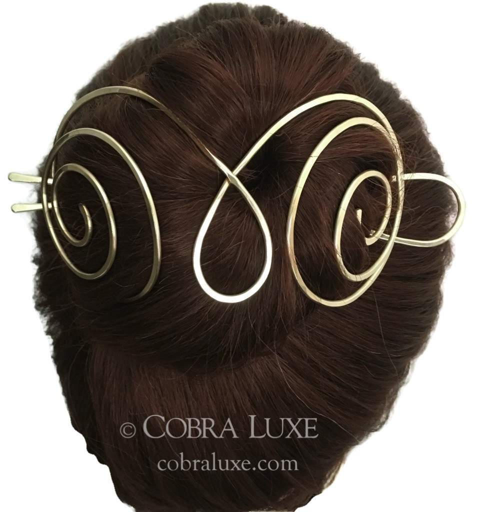 Brass Hair Bun Holder Gold Long Hair Holder U Shaped Hair Fork Etsy