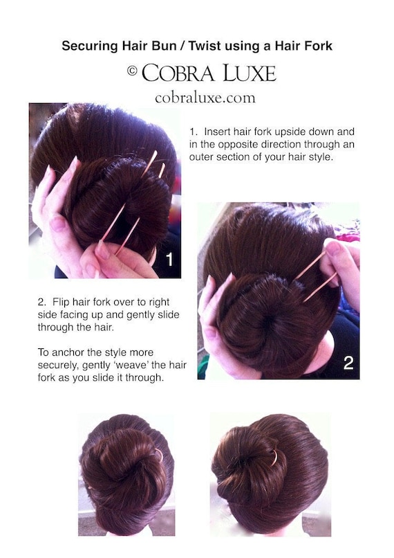 Wavy Hair Stick Hair Bun Chignon Pin Seamless Brass Hair Stick
