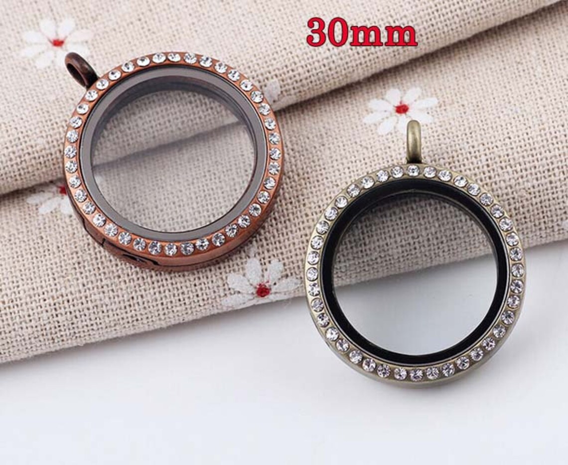30mm Round Floating Glass Locket floating Locket Pendant With Etsy