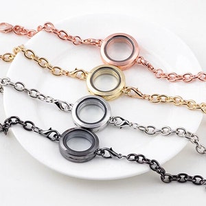 25mm runde Floating Medaillon Armband, Mode Magnet Verschluss Medaillon, Floating Glass Medaillon, Memory Medaillon, personalisiertes Glas Medaillon Armband